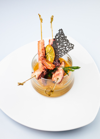 Polpo arrosto con salsa gazpacho